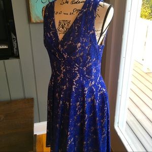 Gorgeous Eliza J lace royal blue dress.